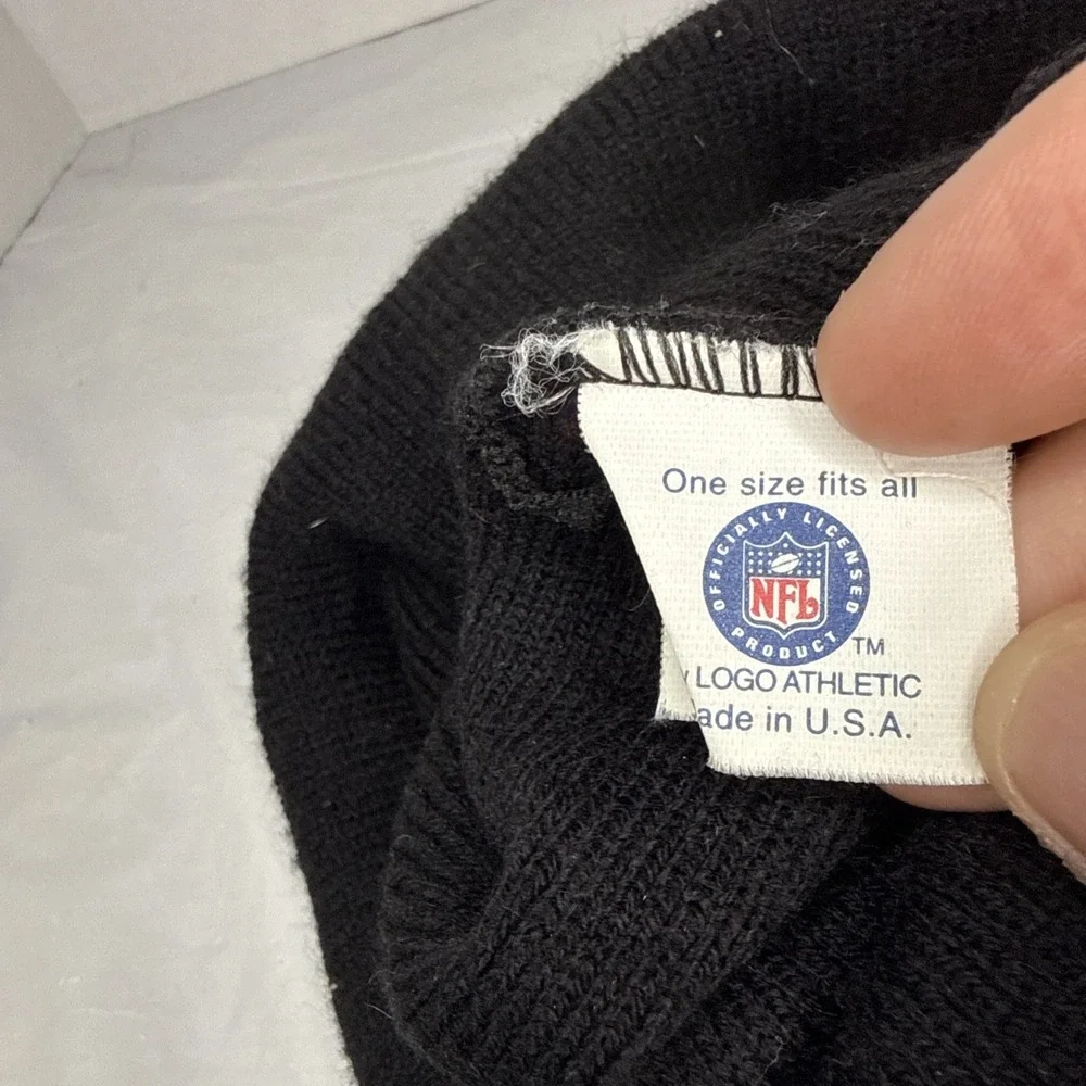 Vintage Logo‎ Athletic New England Patriots Striped Beanie Hat Blue Black USA